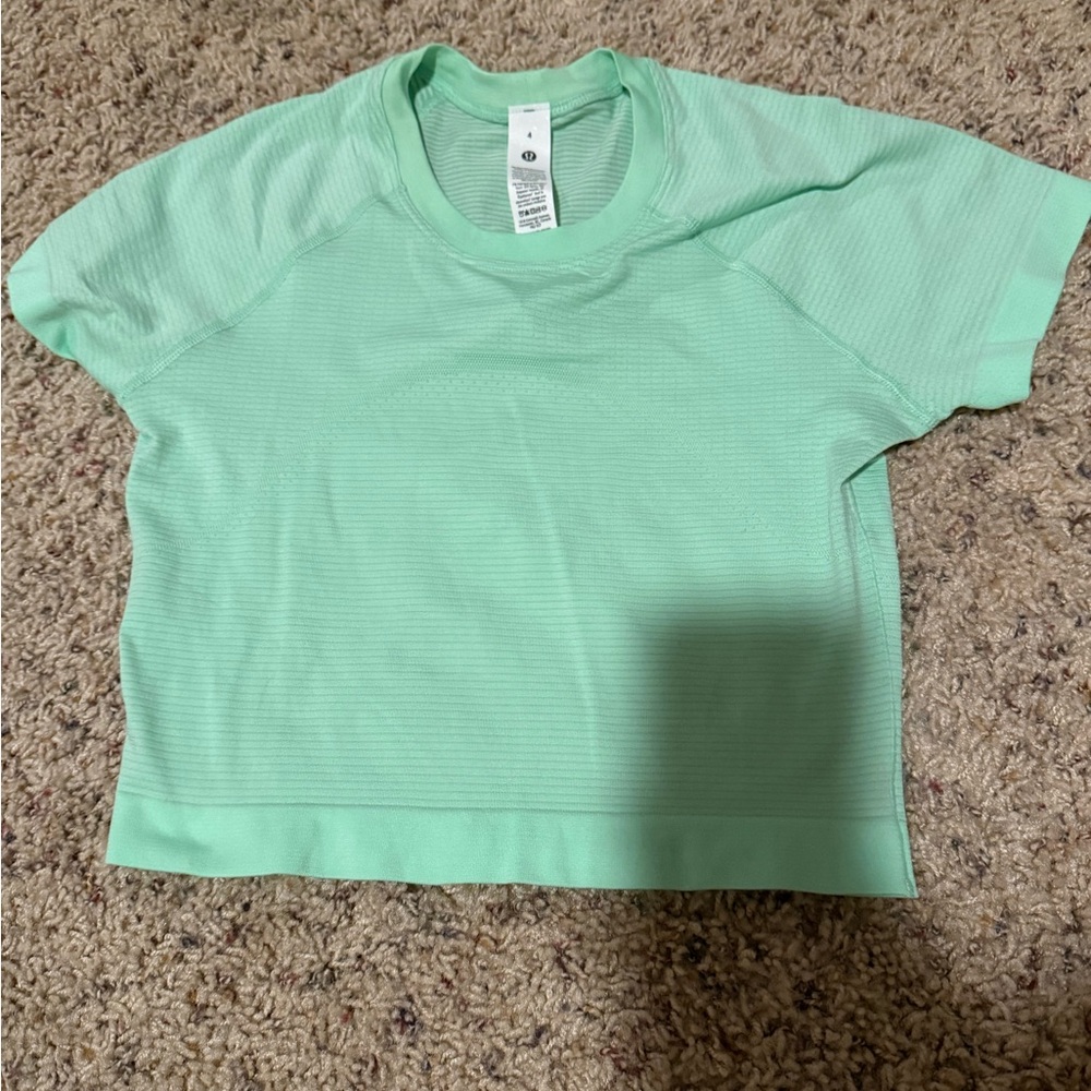 lululemon athletica swiftly tech cropped short sleeve 2.0 citra lime